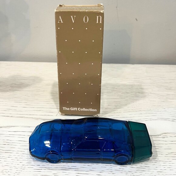 Avon Vintage Blue Sports Car Decanter BOX Decals Wild Country After Shave Glass - Picture 5 of 15